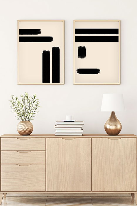 Wallity Huhu200 Cuadros Decorativos Enmarcados 50 x 70 cm (2 Piezas)